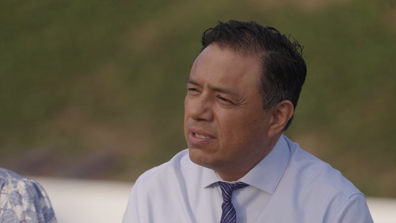 Giovanni Guanuna speaks on the grounds of the San Diego California Temple on Saturday, Aug. 22, 2026.