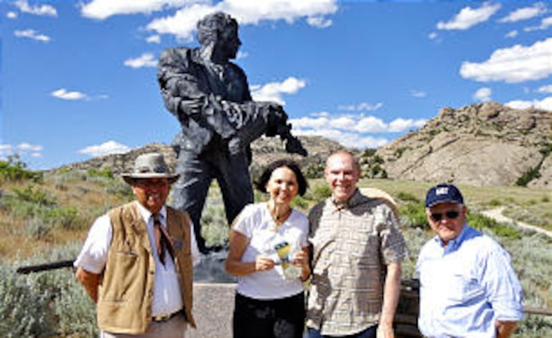 Brother Fenn, left, director of Martin's Cove, Sister Lola Osguthorpe, Brother Russell Osguthorpe an