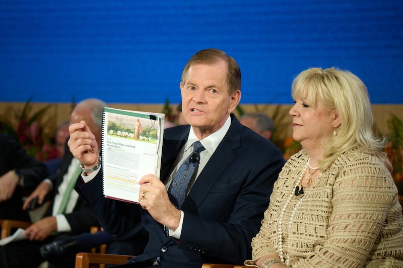 Elder Gary E. Stevenson of the Quorum of the Twelve Apostles and his wife, Sister Letha Stevenson, speak at the 2026 Seminar for New Missionary Leaders on Friday, June 19, 2026, at the Provo Missionary Training Center in Provo, Utah.