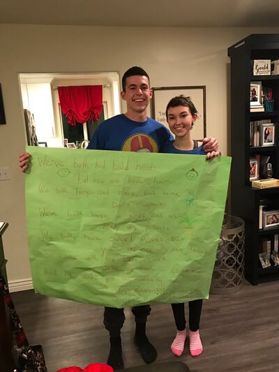 Ricky and Lexi Stafford prepare for a school dance during their high school years. The recently-married couple relied on faith and one another’s friendship to endure their respective cancer treatments.