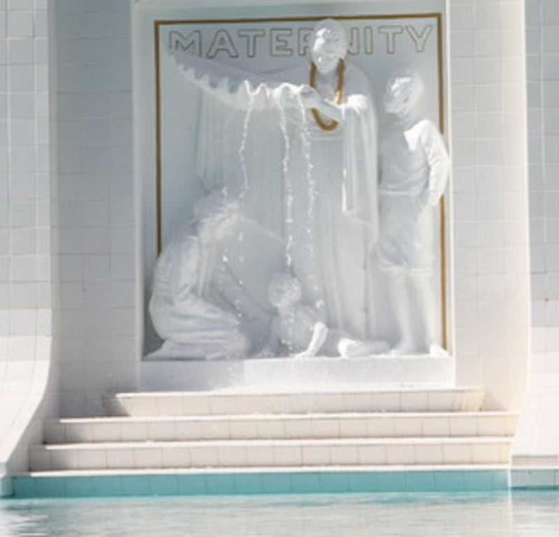 Frieze on the grounds of the Laie Hawaii Temple illustrates locals' emphasis on the family.