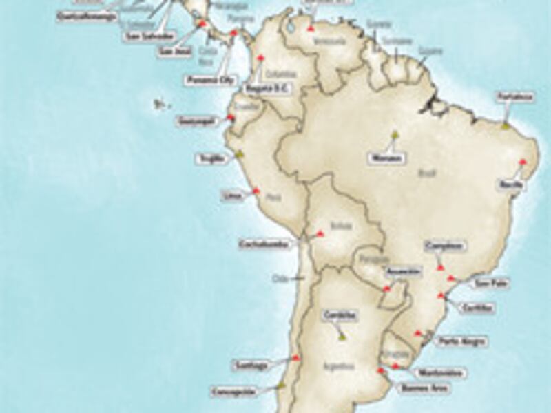 Temples of Central and South America Map 2010