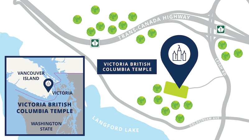 Site map of the Victoria British Columbia Temple.