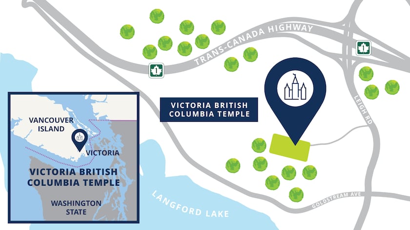 Site map of the Victoria British Columbia Temple.