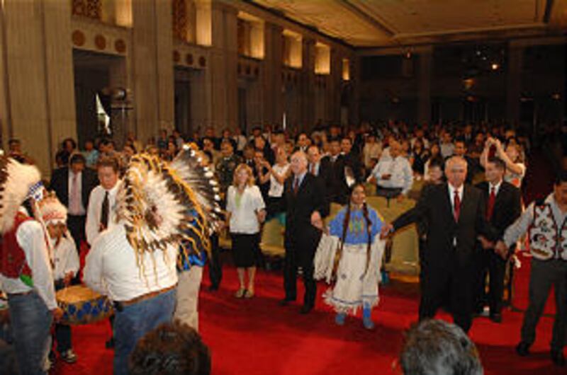 Secretary Salazar, Assistant Secretary EchoHawk and other members of the secretary's staff participa