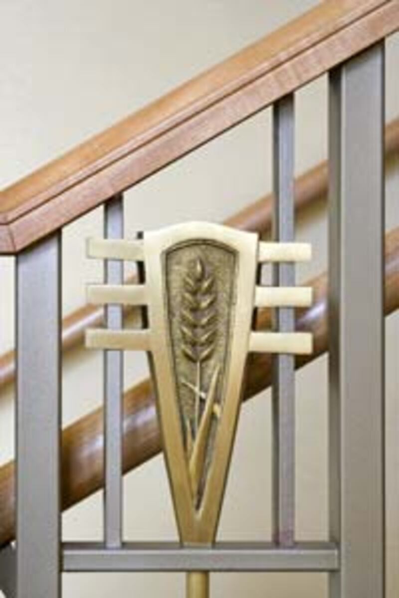 Wheat is a motif frequently portrayed in art and glass windows, symbolic of vast grain fields in the