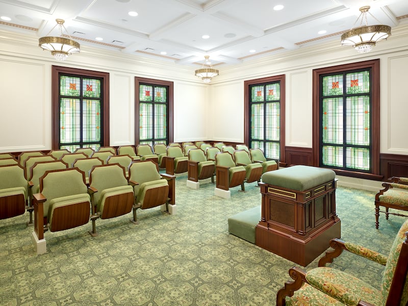 An instruction room inside the Cody Wyoming Temple.