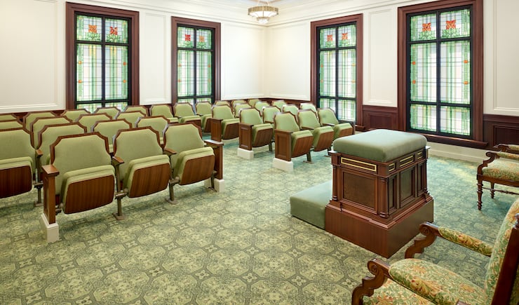 An instruction room inside the Cody Wyoming Temple.