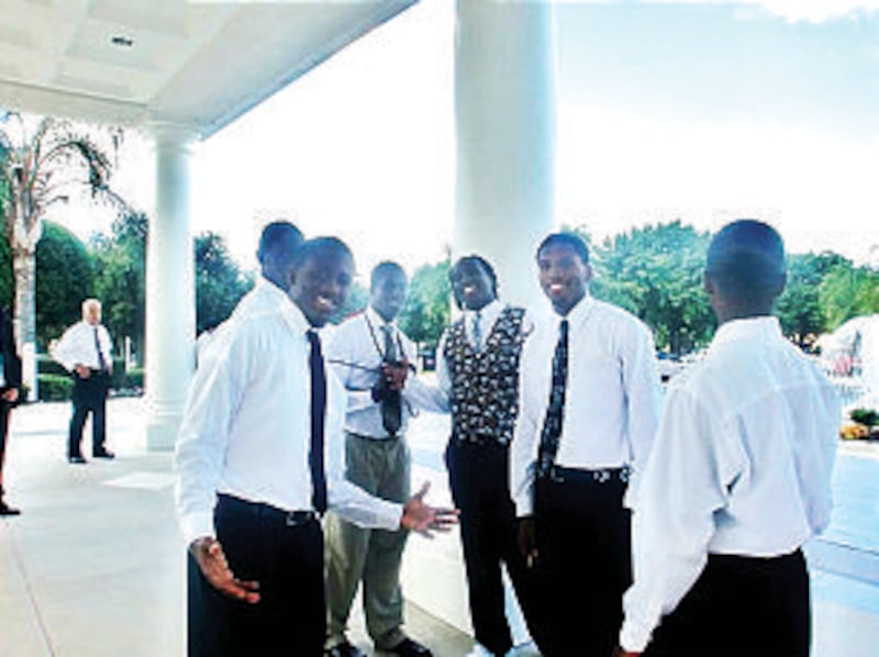 Aaronic Priesthood holders from the Immokalee Branch, Fort Meyers Florida Stake, enjoy a recent temp