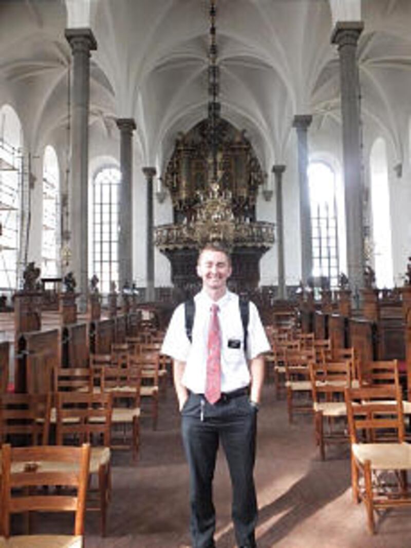 Elder Mason Lewis Bailey from Richfield, Utah, serving in the Sweden Stockholm Mission since July 20