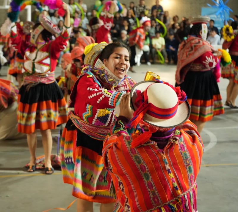 A dance shows Peruvian culture during a festival held to celebrate the 100th anniversary of Institutes of Religion in Lima, Peru, Sept. 26, 2026.