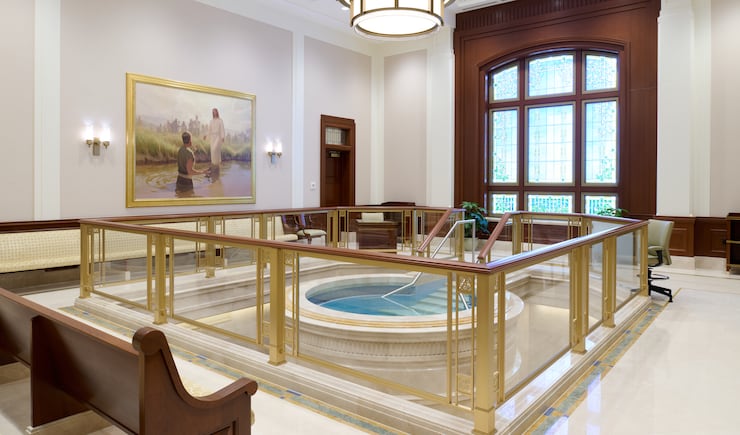 The baptistry in the Willamette Valley Oregon Temple.
