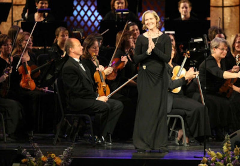 Rebecca Luker sings with the Mormon Tabernacle Choir during Golden Days, A Celebration of Life, in h