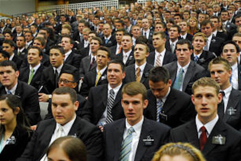 Nearly 600 missionaries at the Provo MTC assemble to hear Elder Jeffrey R. Holland, who welcomed the