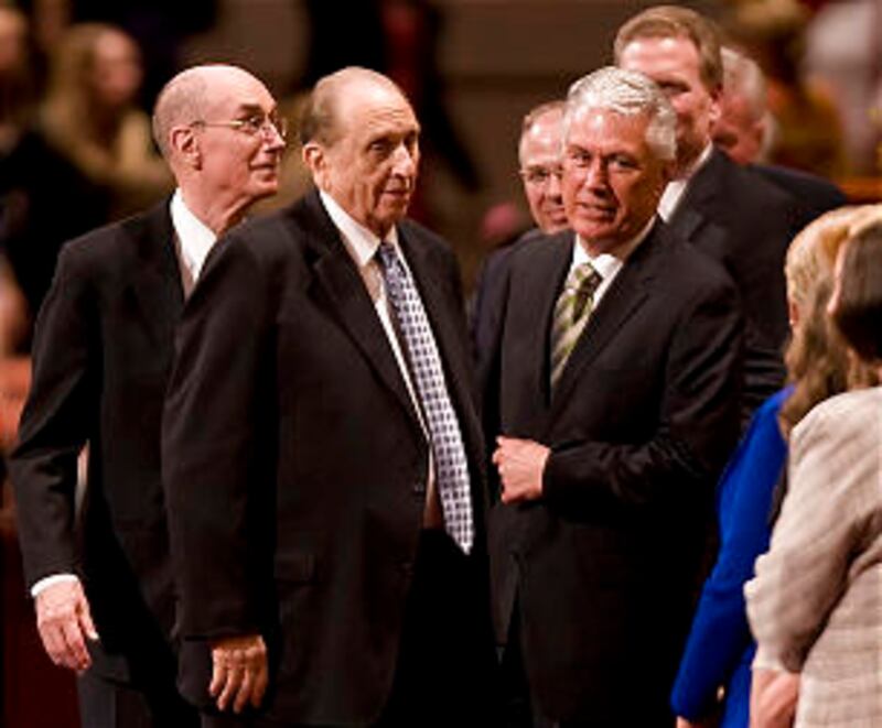 The First Presidency, President Thomas S. Monson, Center, First Counselor President Henry B. Eyring,