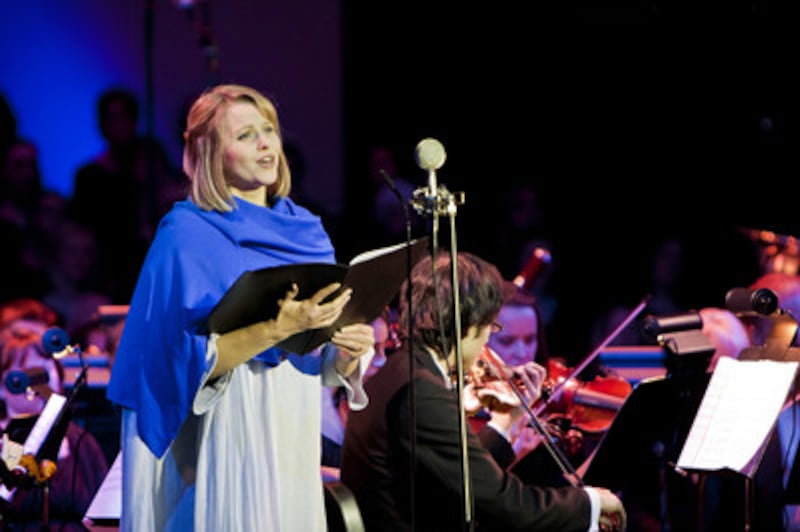 A soloist performs in "the Redeemer."
