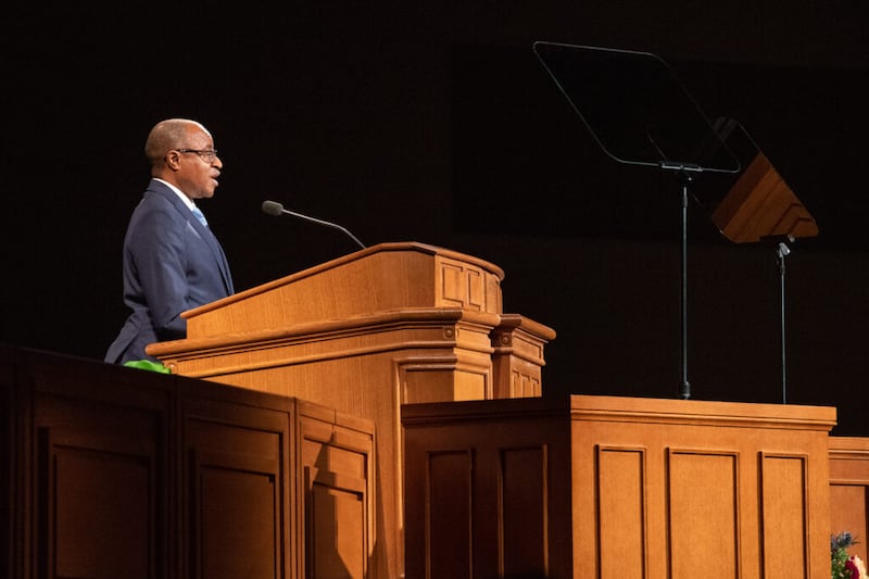 Elder Alfred Kyungu, a General Authority Seventy of The Church of Jesus Christ of Latter-Day Saints, speaks at the BYU-Idaho devotional on March 22, 2022.
