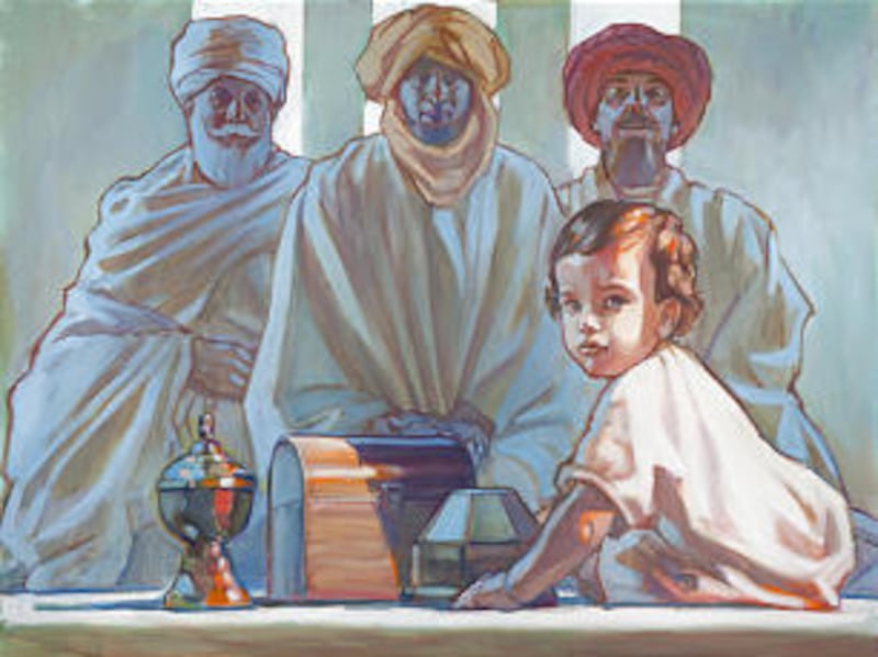 The painting "Prophet, Priest and King" by artist Rose Datoc Dall is on display at the Washington DC
