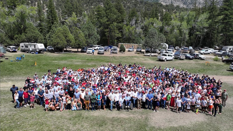 More than 600 members of the Abinadi and Hannah Seely Olsen family gathered at Joe's Valley for their biennial family reunion on Saturday, July 4, 2026.