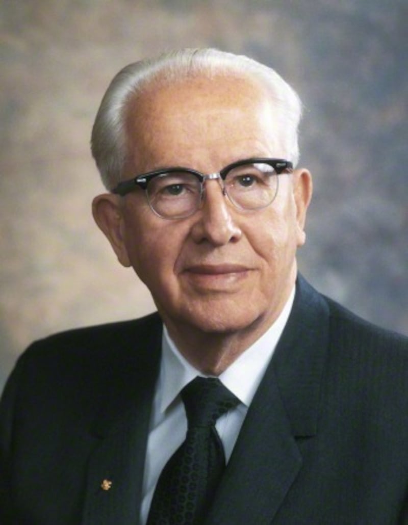 A portrait of former Church President Ezra Taft Benson.
