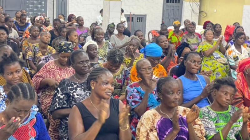 An assembly of women market gardeners gather in Kinshasa, Democratic Republic of Congo, on May 2, 2026.