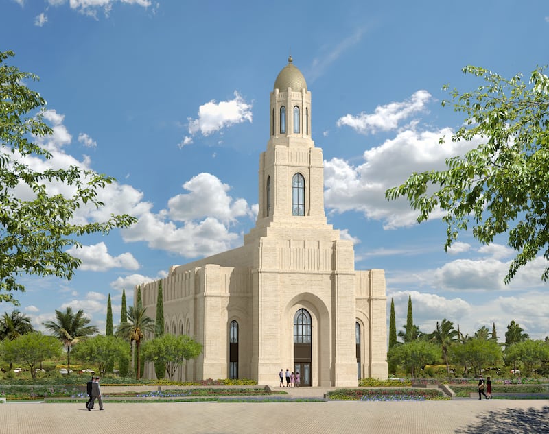 A rendering of the Barcelona Spain Temple.