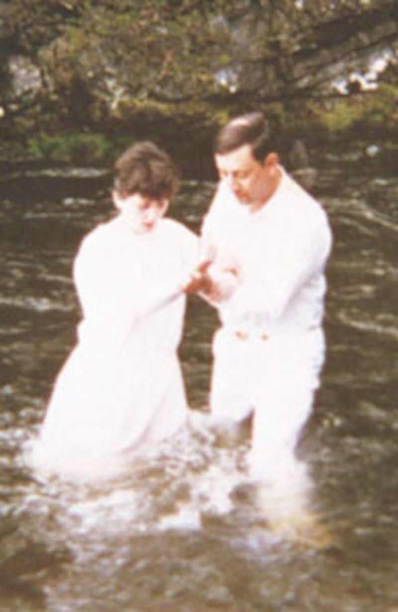 Baptismal service is held on Navarino Island.
