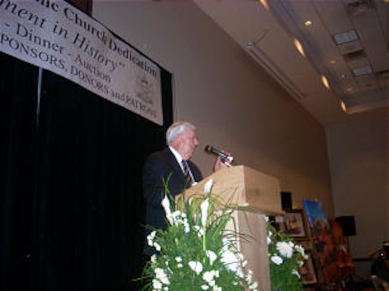 Elder M. Russell Ballard was a speaker at the Catholic dedication.