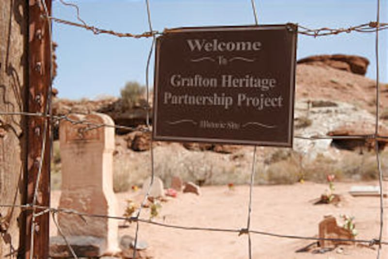 Grafton Cemetery, the final resting place for 83 people who died between 1863 and 1924, is shown beh