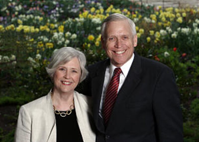 Sister Neill F. Marriott, second counselor in the Young Women general presidency, and her husband, D