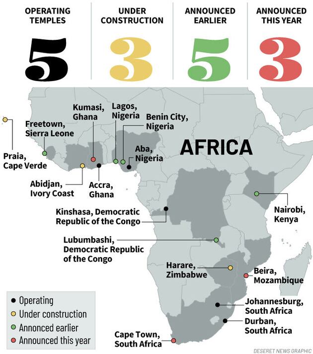 Learn about the African areas where new temples were announced during ...