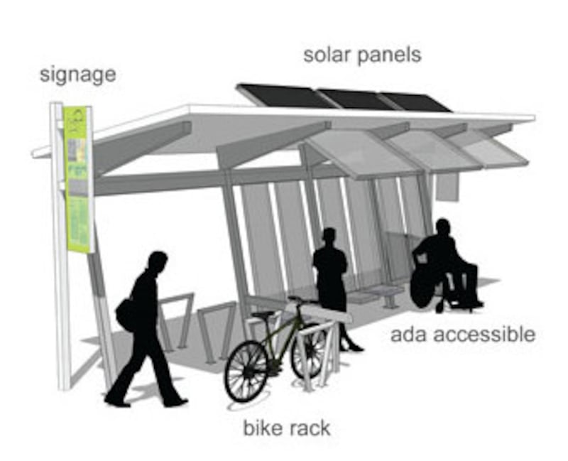 Designed with a subtropical environment in mind, Laura Daniels' bus-shelter prototype offers both sh