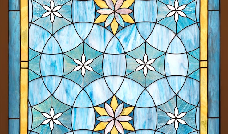 An art-glass window in the Belo Horizonte Brazil Temple.