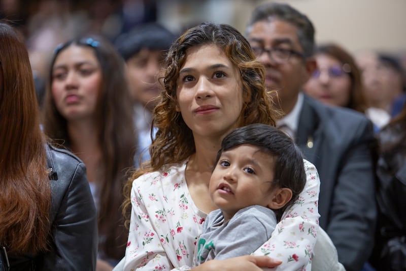 Members of The Church of Jesus Christ of Latter-day Saints listen to a message from Elder Ulisses Soares of the Quorum of the Twelve Apostles at a special stake conference in Mexico City, Mexico, on Aug. 30, 2026.