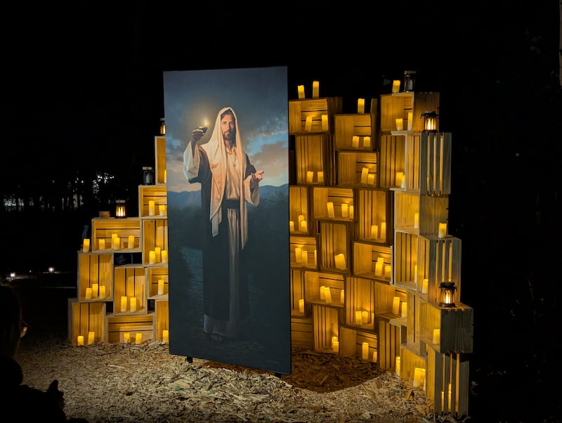 Simon Dewey's "Lead, Kindly Light" is displayed at the end of the faith walk at the Heber Valley Camp on Wednesday, July 31, 2025.