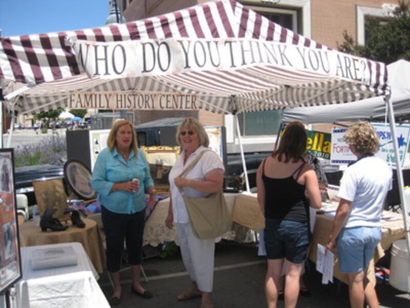 The family history booth at the Hollister Street Festival.