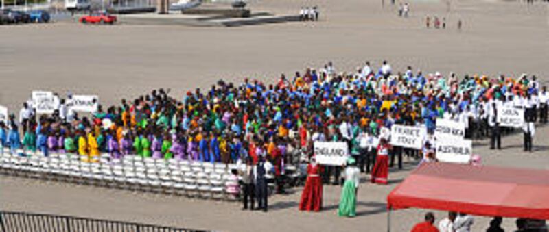 West Africa youth participate in a Book of Mormon dramatic production.