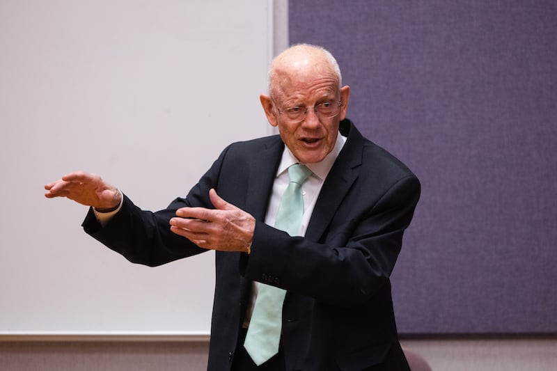 President Cleeo Wright speaks during a meeting