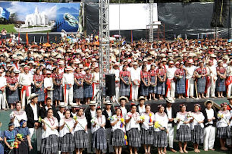 LDS youth from western Guatemala perform in Dec. 10 cultural event held in conjunction with the dedi