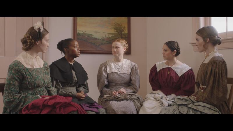 Danielle Deadwyler who plays Jane Manning James with other cast members in “Jane and Emma.”