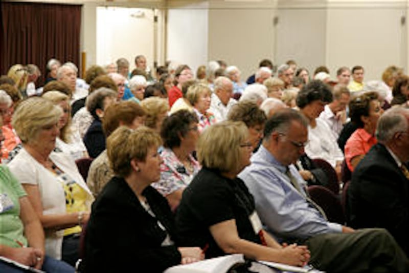 Attendees of the Annual Conference on Family History and Genealogy at BYU listen to keynote address
