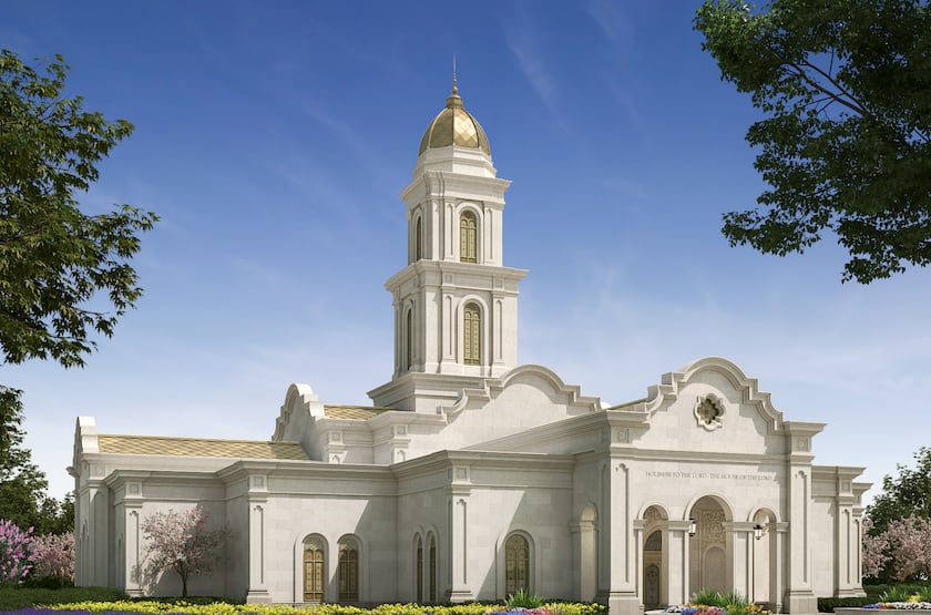 A rendering of the Fort Worth Texas Temple.