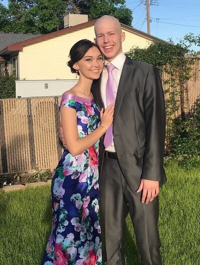 Lexi Gould and Ricky Stafford prepare for a school dance shortly after Ricky returned home from his mission to continue with his cancer treatment. The two recently married.