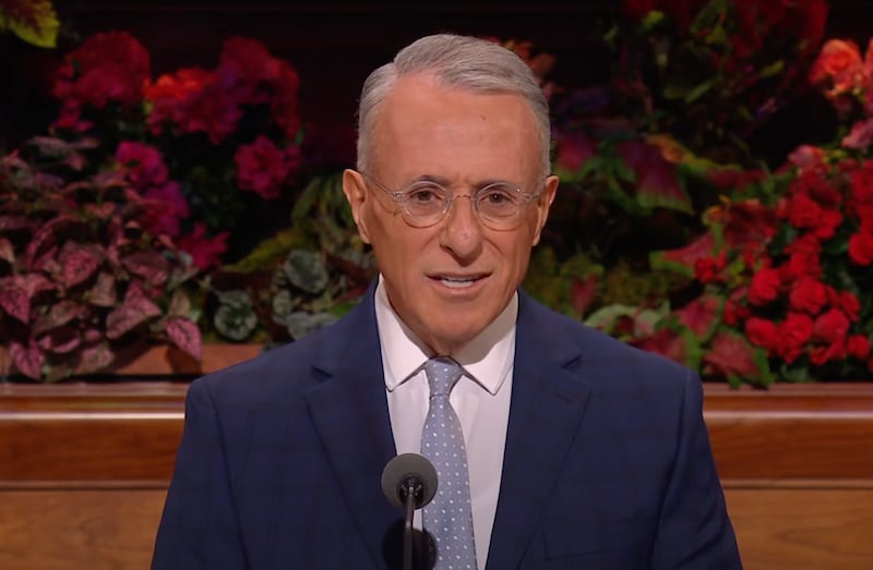 Elder Ulisses Soares of the Quorum of the Twelve Apostles speaks during the Sunday morning session of the 195th Semiannual General Conference of The Church of Jesus Christ of Latter-day Saints in the Conference Center in Salt Lake City on Oct. 5, 2025.