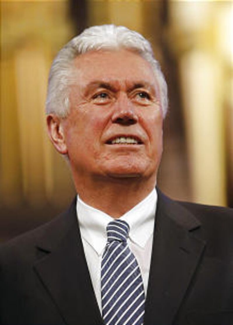 President Dieter F. Uchtdorf looks out at the crowd as he and Sister Harriet Uchtdorf prepare to spe