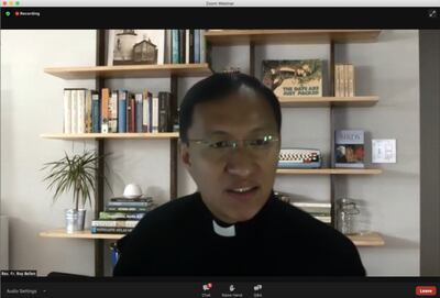 The Rev. Fr. Roy Bellen, of the Archdiocese of Manila, in the Philippines, speaks on the dilemma of social media during the 3rd Interfaith Family Forum on Sept. 23, 2020.