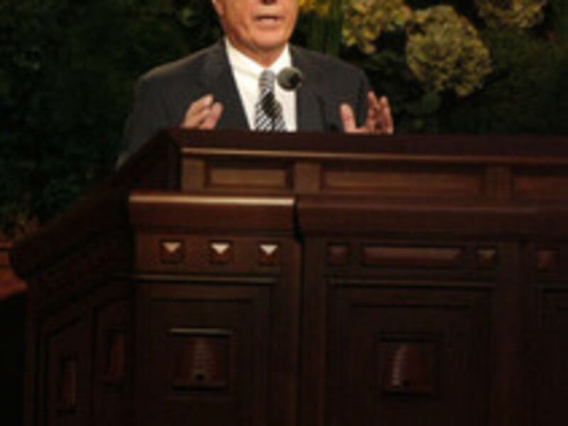 President Dieter F. Uchtdorf, second counselor in the First Presidency, speaks at the annual General