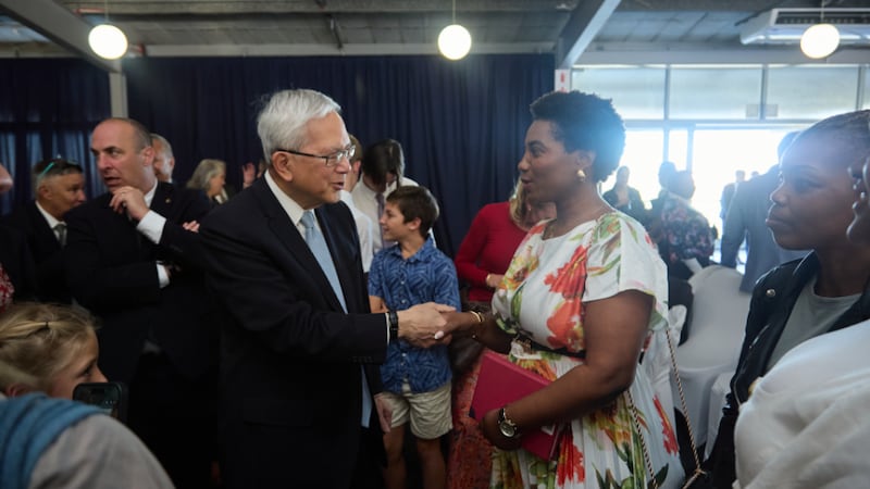 Elder Gerrit W. Gong meets Church members in Durban, South Africa, Sunday, May 17, 2026.