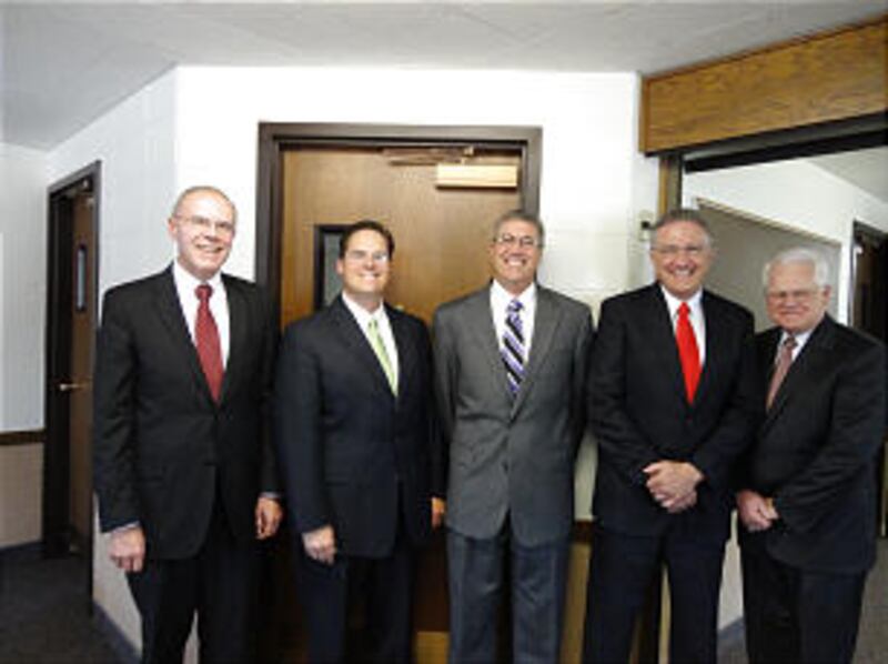 President Osguthorpe with Casper stake presidency and Elder Payne, area seventy Wednesday, July27, 2