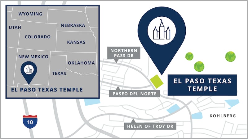 Site map of the El Paso Texas Temple.